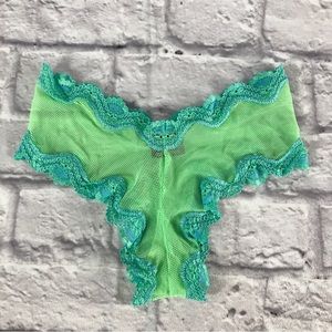 Vintage Y2K Sexy Little Things Victoria’s Secret Fishnet Panty Green‎ Colorway